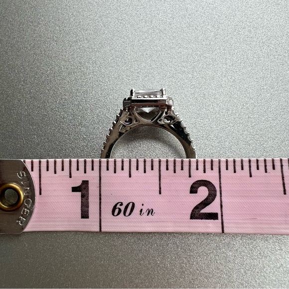 Stamped Zirconite Square Halo Ring - Picture 5 of 5